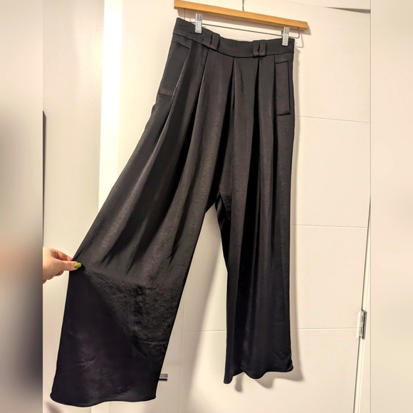 Fame and Partners Satin Black Trousers - Picture 4 of 5